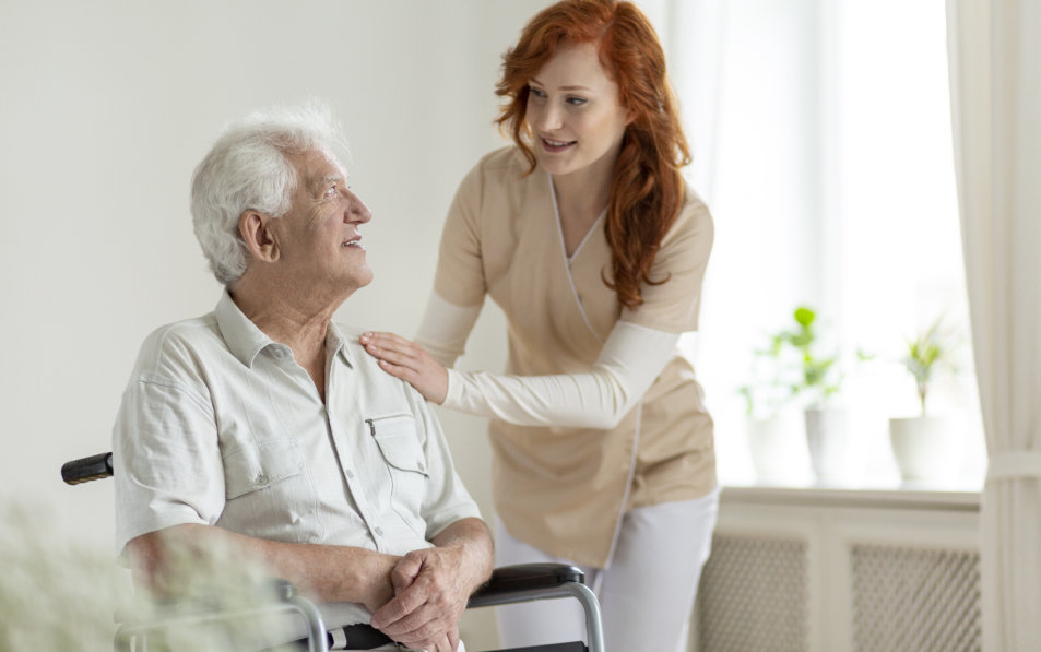 lady caregiver assisting their patient