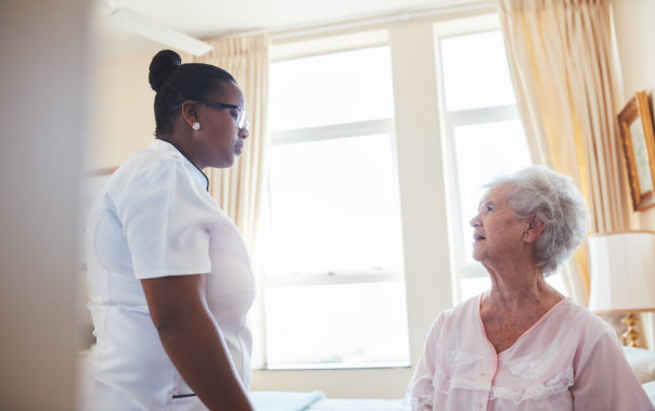 lady caregiver assisting their patient