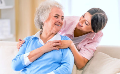 caretaker with senior woman