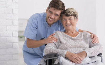 nurse with senior man